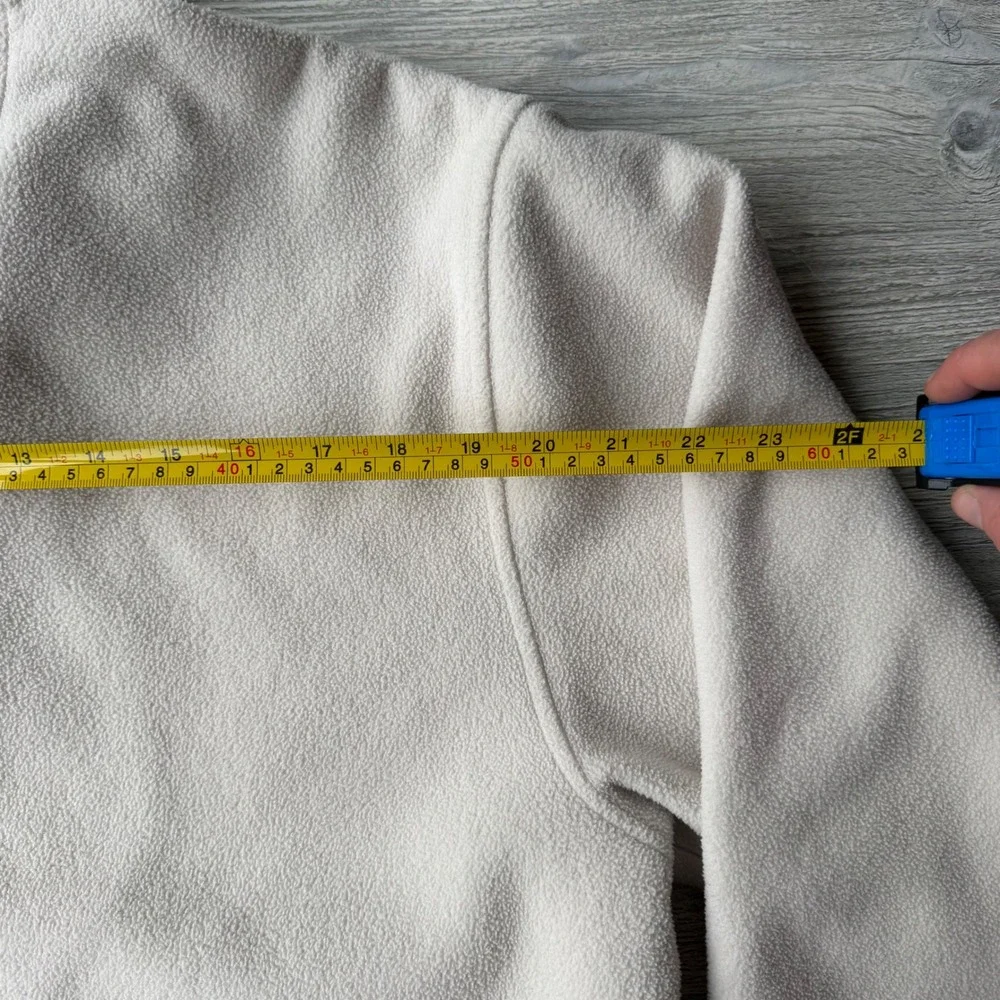 IZOD Mens Quarter Zip Fleece Pullover Cream Off White Gorpcore XL Sweatshirt